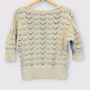 LOFT Ivory Knit Textured Women's Sweater